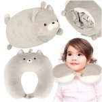 KIK KX3214 Cestovný vankúš v tvare mačky 2 v 1