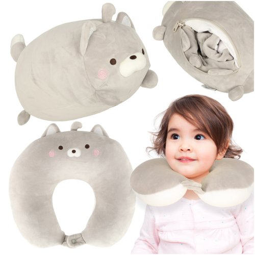 KIK KX3214 Cestovný vankúš v tvare mačky 2 v 1