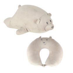 KIK KX3214 Cestovní polštářek ve tvaru medvěda 2 v 1