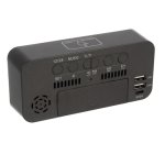 Izoxis 24736 Multifunkční zrcadlové hodiny s budíkem a teploměrem černé