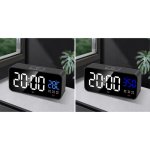 Izoxis 24736 Multifunkční zrcadlové hodiny s budíkem a teploměrem černé