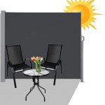 KIK KX3218 Sťahovacia bočná markíza 160 x 300 cm sivá