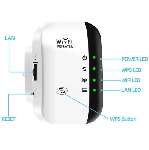 APT AK339A WiFi zesilovač signálu, 300Mb/s, černý