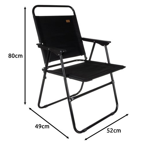 Trizand 25470 Skladacie rybárske kreslo, kempingové, 150 kg, čierne
