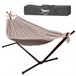 KIK KX3297 Hojdacia hojdacia sieť pre dvoch s oceľovým stojanom 210 x 150 cm
