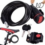 Verk 14551 Zámok na bicykel - kábel, 120 cm, 2 kľúče, čierny