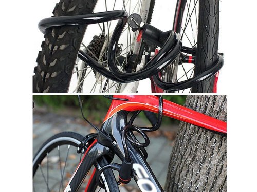 Verk 14551 Zámok na bicykel - kábel, 120 cm, 2 kľúče, čierny
