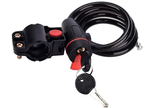 Verk 14551 Zámok na bicykel - kábel, 120 cm, 2 kľúče, čierny