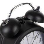 Izoxis 25473 Retro analógový budík s LED podsvietením 12,5 x 9 cm čierny