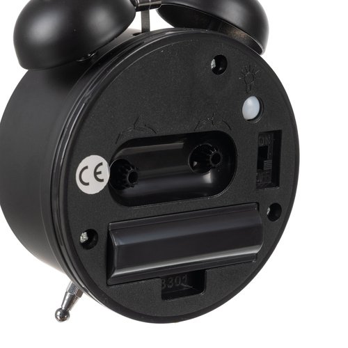 Izoxis 25473 Retro analógový budík s LED podsvietením 12,5 x 9 cm čierny