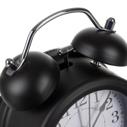 Izoxis 25473 Retro analógový budík s LED podsvietením 12,5 x 9 cm čierny