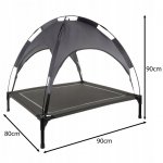 Purlov 25428 Pelech pre psa s baldachýnom 90 x 90 x 70 cm, sivý