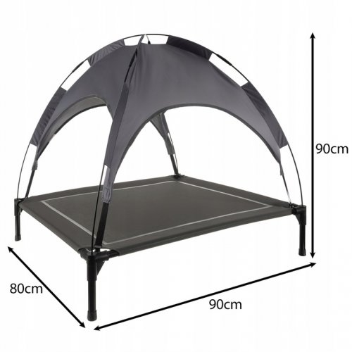 Purlov 25428 Pelech pre psa s baldachýnom 90 x 90 x 70 cm, sivý