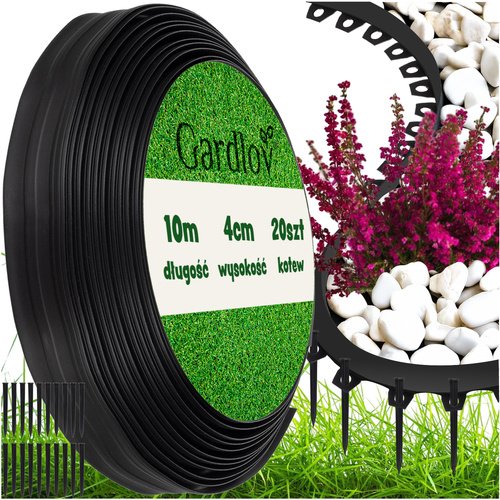Gardlov 24561 Záhradný plastový obrubník 40 mm, 10 m s kolíkmi