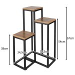 Ruhhy 25626 Stojan na kvety 67 x 34,5 x 34,5 cm, hnedý