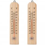 Verk 07184 Teploměr venkovní 26 cm dřevěný, 2 ks