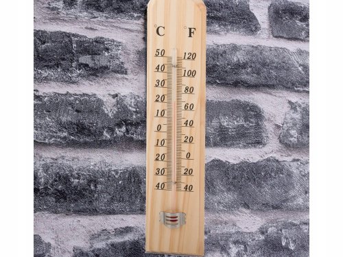 Verk 07184 Teploměr venkovní 26 cm dřevěný, 2 ks