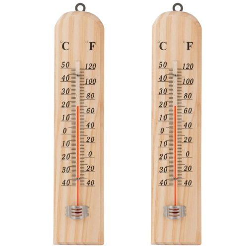 Verk 07184 Teploměr venkovní 26 cm dřevěný, 2 ks
