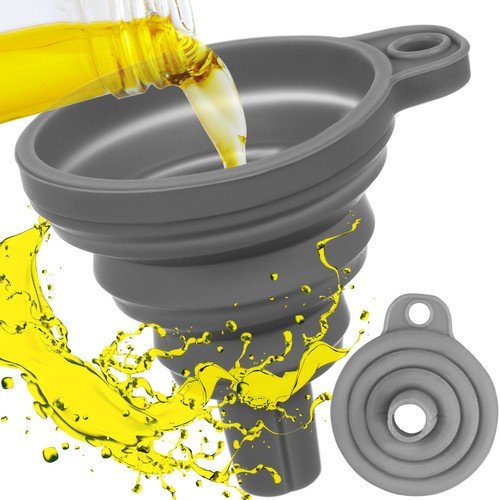 Ruhhy 20758 Skládací silikonový trychtýř 4 ks, šedý