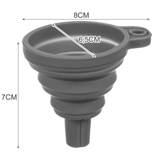 Ruhhy 20758 Skládací silikonový trychtýř 4 ks, šedý