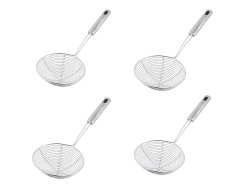 Pronett XJ5270 Kuchyňská naběračka na fritování, pěnu, 15 cm, nerez, 4 ks