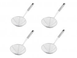 Pronett XJ5270 Kuchyňská naběračka na fritování, pěnu, 15 cm, nerez, 4 ks