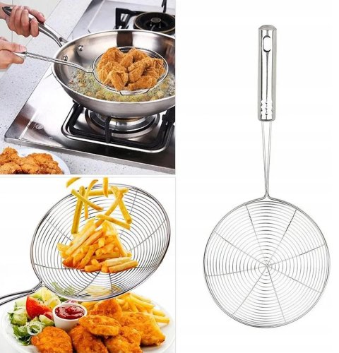 Pronett XJ5270 Kuchyňská naběračka na fritování, pěnu, 15 cm, nerez, 4 ks