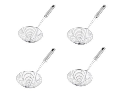 Pronett XJ5270 Kuchyňská naběračka na fritování, pěnu, 15 cm, nerez, 4 ks