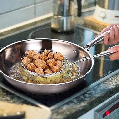 Pronett XJ5270 Kuchyňská naběračka na fritování, pěnu, 15 cm, nerez, 4 ks