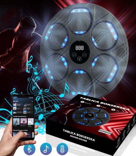 Gordon G860 Elektronický boxovací terč na stenu, Bluetooth, čierny