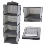 Verk 01326 Závesný organizér s 4 priehradkami 30x30x80cm šedá