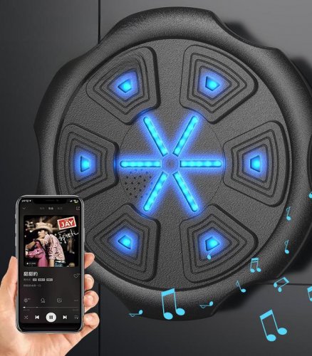 Gordon G856 Elektronický boxovací nástěnný terč s rukavicemi, Bluetooth, černý