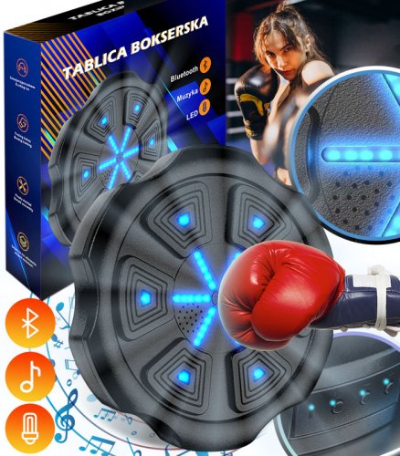 Gordon G856 Elektronický boxovací nástěnný terč s rukavicemi, Bluetooth, černý