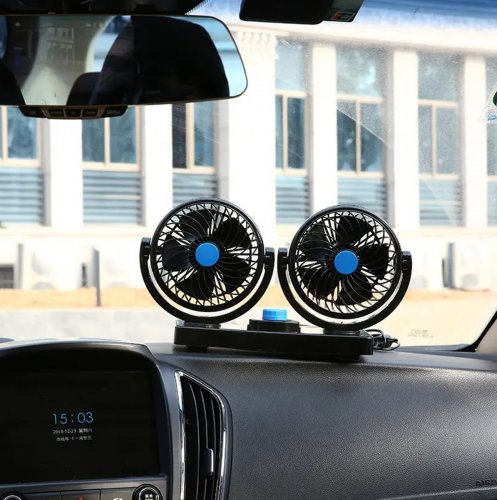 APT AG890 Dvojitý ventilátor do auta černý