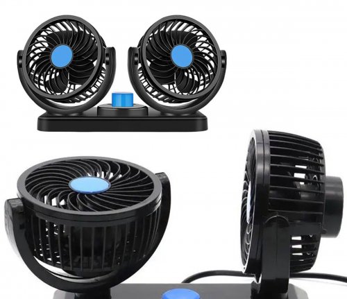 APT AG890 Dvojitý ventilátor do auta černý