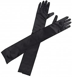 APT BQ62 Saténové rukavice Black