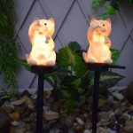 APT ZD119C Zahradní solární lampa kočka