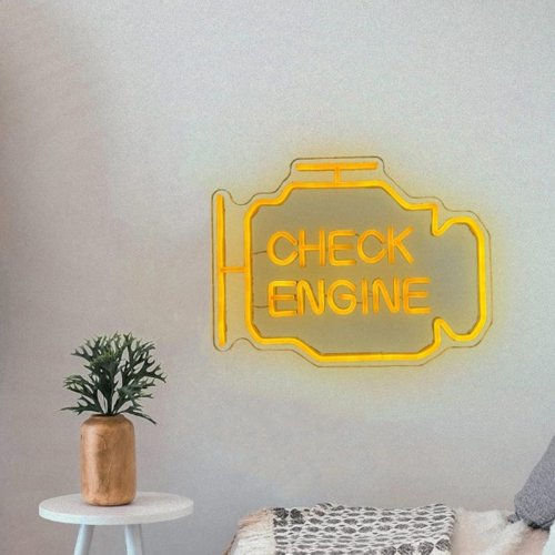 APT ZD135 LED dekorace ve tvaru motoru s nápisem CHECK ENGINE