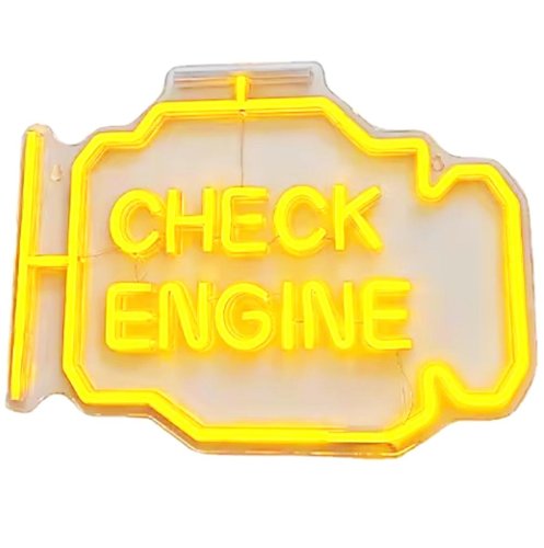 APT ZD135 LED dekorace ve tvaru motoru s nápisem CHECK ENGINE