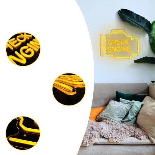 APT ZD135 LED dekorace ve tvaru motoru s nápisem CHECK ENGINE