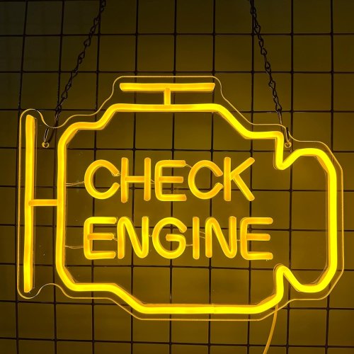 APT ZD135 LED dekorace ve tvaru motoru s nápisem CHECK ENGINE
