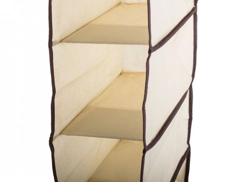 Verk 01336 Závěsný organizér s 5 přihrádkami 30x15x70cm béžová