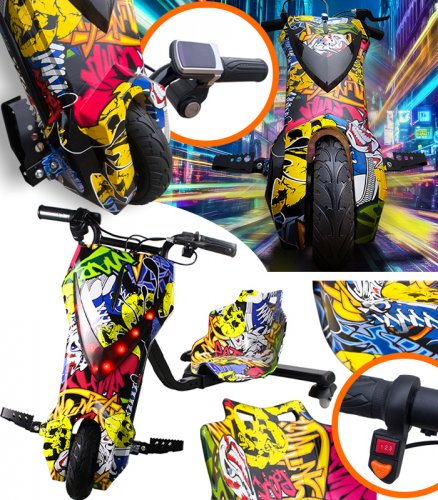 Gordon G809 Driftovací elektrická tříkolka, LED, 100 kg, 250 W, 15 km/h