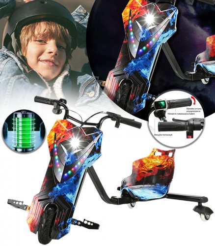 Gordon G810 Driftovací elektrická tříkolka, LED, 100 kg, 250 W, 15 km/h