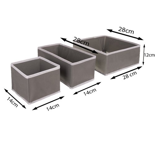 Ruhhy 25764 Skladací organizér na spodnú bielizeň 6 ks sivý