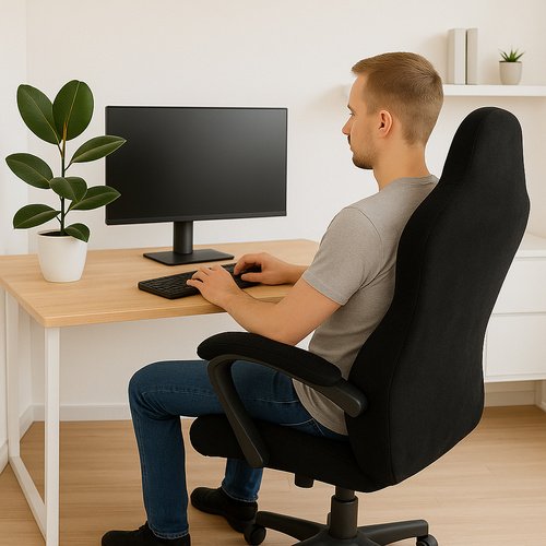 Dunmoon 25824 Elastický potah s područkami na herní židli černý