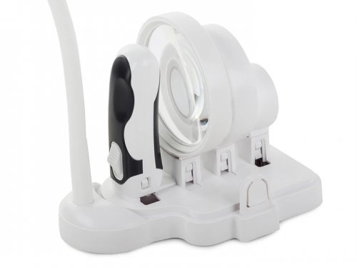 Verk 09112 LED lupa s vyměnitelnými čočkami 2v1 bílá