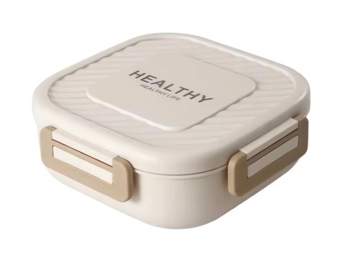 Verk 07327 Svačinový box s přihrádkami a příborem 1300 ml, bílý