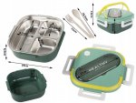 Verk 07332 Svačinový box s přihrádkami a příborem 1000 ml, růžový