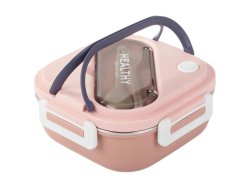 Verk 07332 Svačinový box s přihrádkami a příborem 1000 ml, růžový